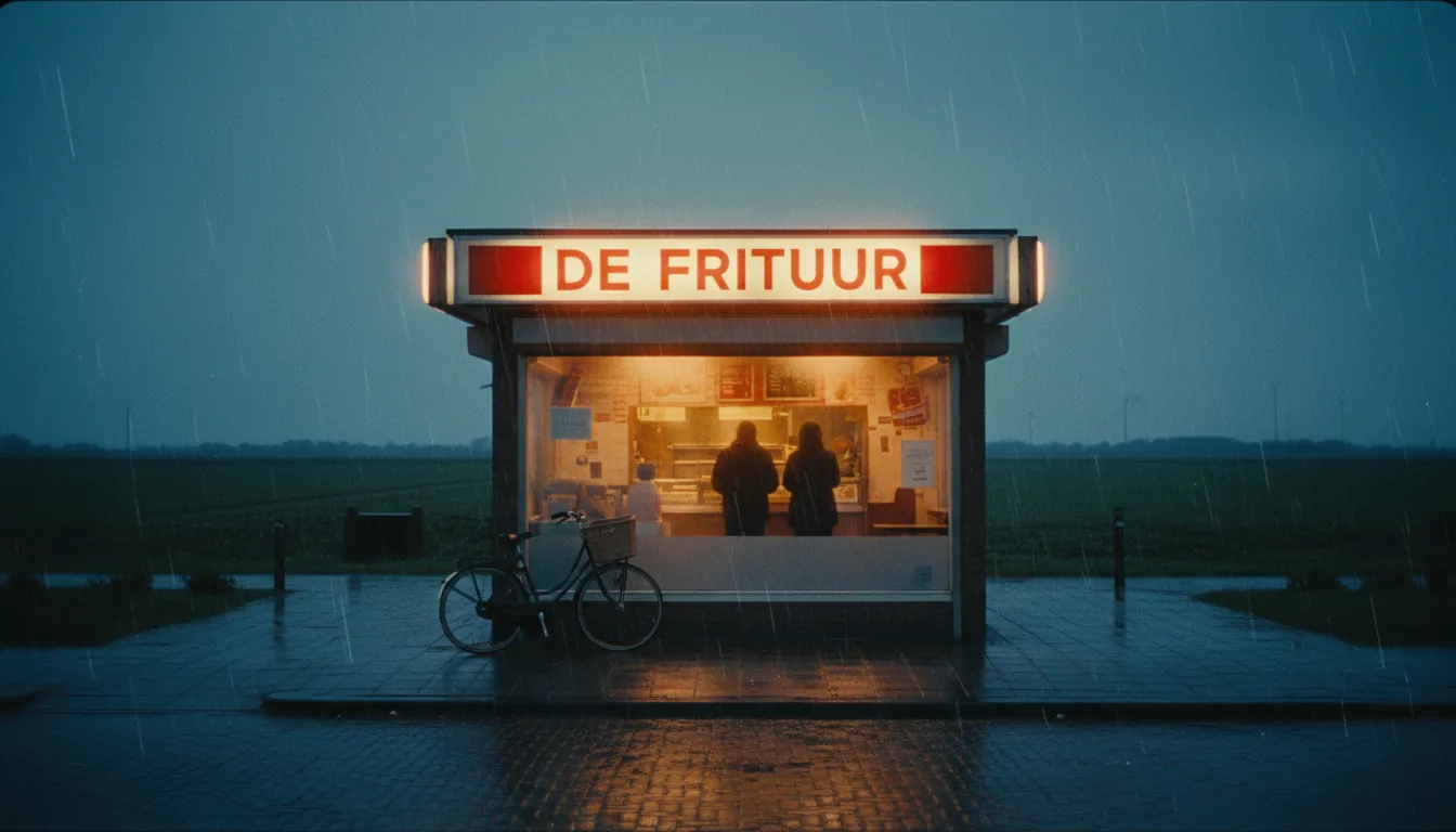 Snack bar at blue hour, a self-initiated image study made with Krea
